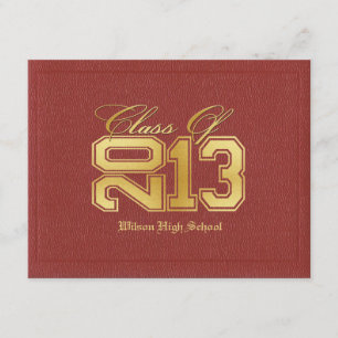Invitation Diplôme de la classe Rouge et Or de 2013