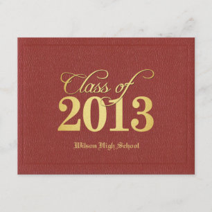 Invitation Diplôme de la classe Rouge et Or de 2013