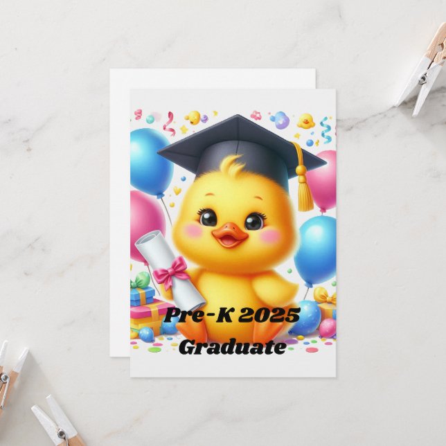 Invitation Diplômé de la maternelle 2025 (Devant/Arrière en situation)