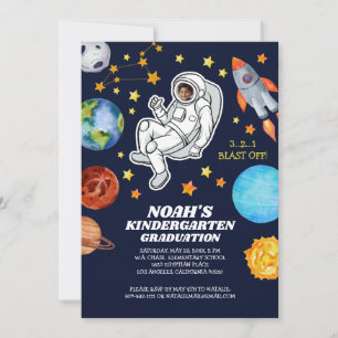 Invitation Diplômé de la maternelle astronaute spatial