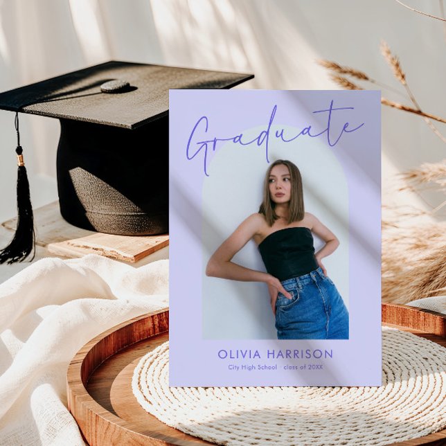 Invitation Diplôme de la photo d'arc de script de lavande mod (Créateur téléchargé)