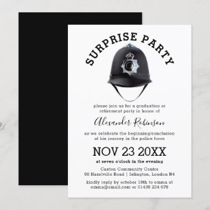 Invitation Diplôme de la police surprise/Parti de la retraite