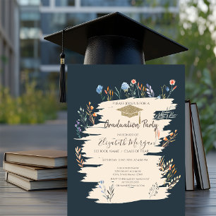 Invitation Diplômé de la Prairie de Fleurs Sauvages de Printe