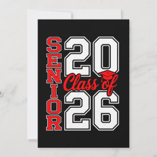 Invitation Diplômé de la promotion 2026 Senior 26 Rouge Diplô