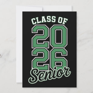 Invitation Diplômé de la promotion 2026 Senior Green Graduati