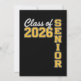 Invitation Diplômé de la promotion 2026 Senior jaune Diplômé