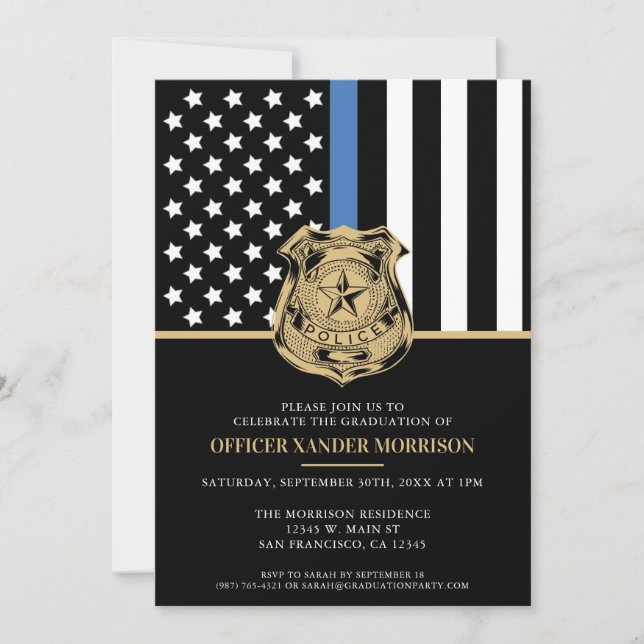 Invitation Diplômé de l'Académie de la Police (Devant)