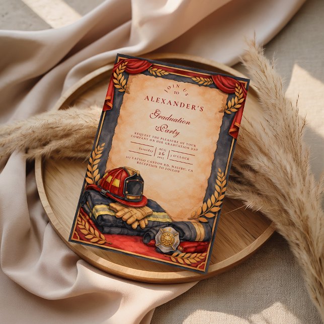 Invitation Diplômé de l'Académie des Pompiers (Créateur téléchargé)