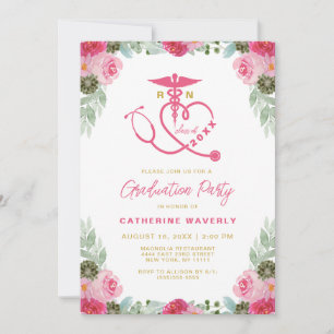 Invitation Diplôme de l'école de sciences infirmières florale