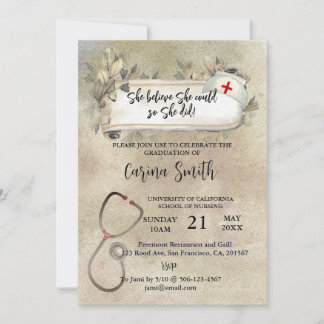 Invitation Diplôme de l'école de soins infirmiers Vintage Boh