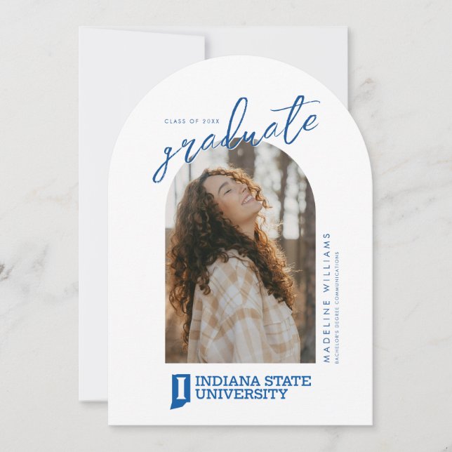 Invitation Diplômé de l'Université d'État de l'Indiana (Devant)