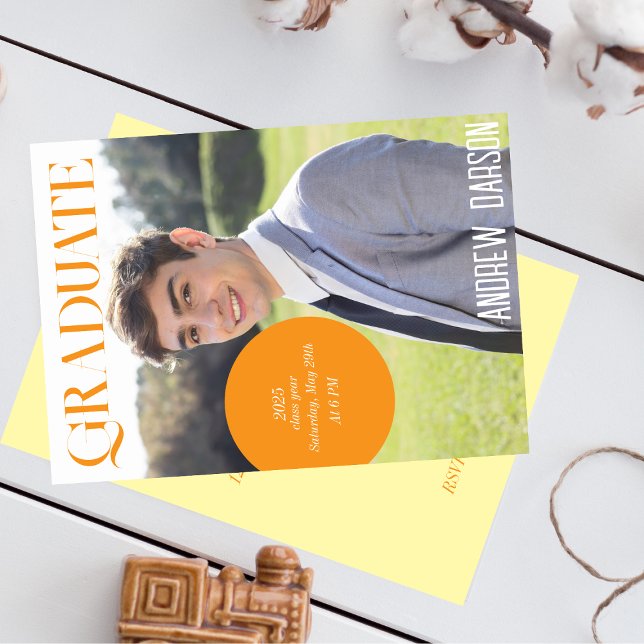 Invitation diplôme de magazine orange (Créateur téléchargé)