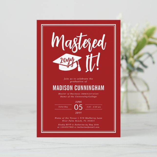 Invitation Diplômé de Master Moderne  (Debout devant)