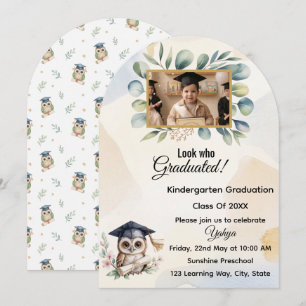 Invitation Diplôme de maternelle au jardin d'enfants Chouette
