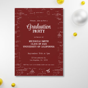 Invitation Diplôme de Mathématiques avec Lettres Manuscrites 