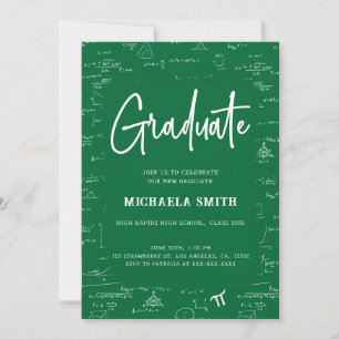 Invitation Diplôme de Mathématiques Vert Élégant