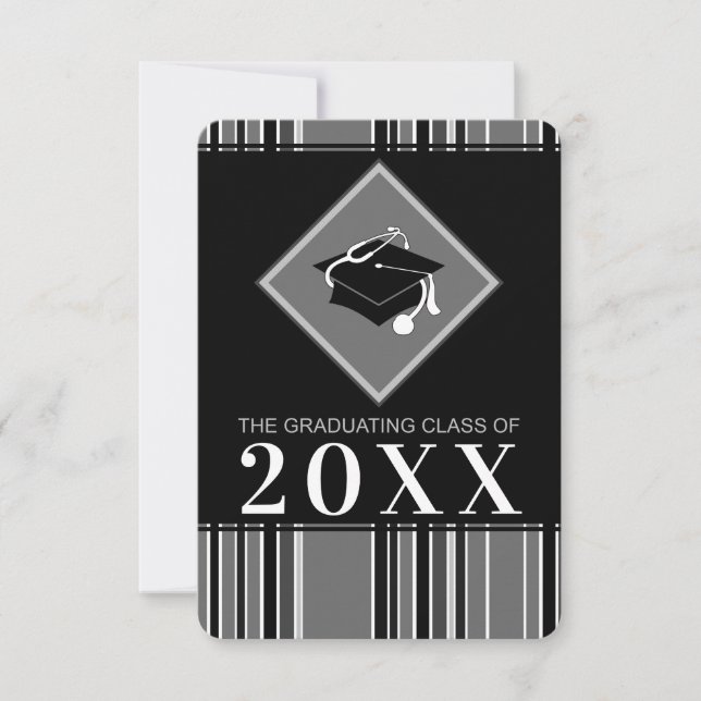 Invitation diplôme de médecine année personnalisable (Devant)