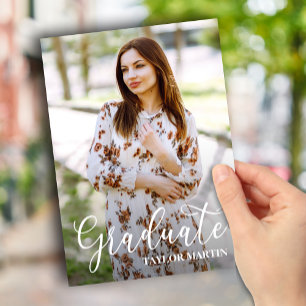 Invitation Diplôme de noir et blanc de script de la photo