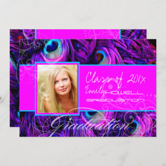 Invitation Diplôme de paon psychédélique de PixDezines