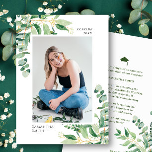 Invitation Diplôme de Photo Simple de Verdure d'Eucalyptus Ru