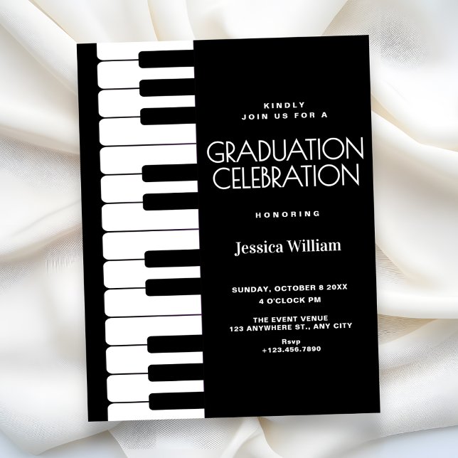 Invitation Diplôme de piano  (Créateur téléchargé)