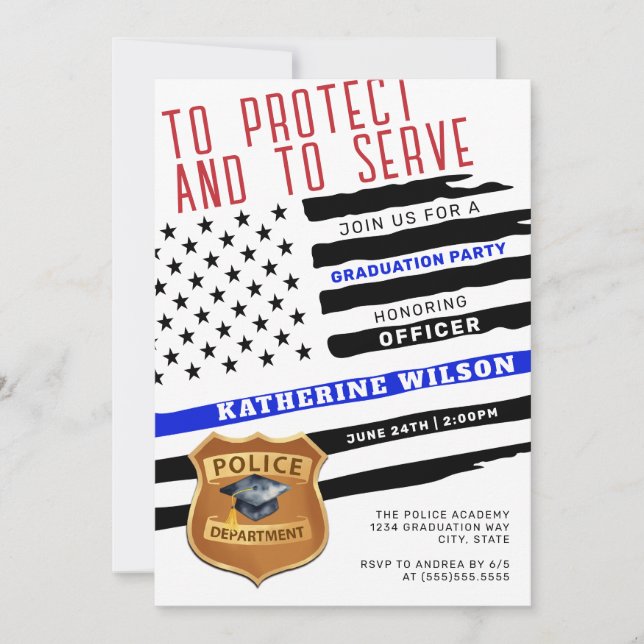 Invitation Diplôme de police (Devant)