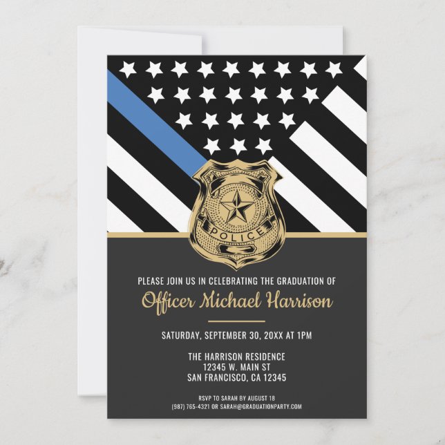 Invitation Diplôme de police Police (Devant)