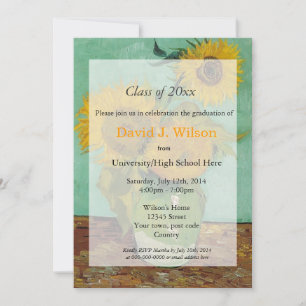 Invitation Diplôme de tournesol d'art vintage