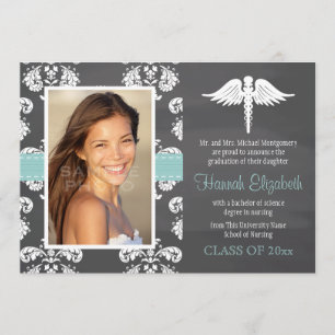 Invitation Diplôme d'école de soins infirmiers Aqua Chalkboar