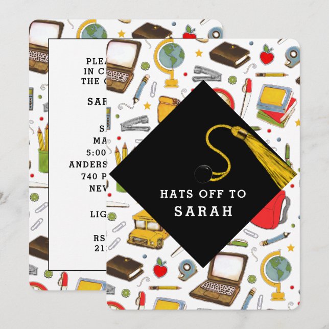 Invitation Diplôme d'enseignement (Devant / Derrière)