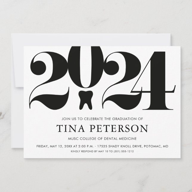 Invitation Diplôme d'études dentaires (Devant)