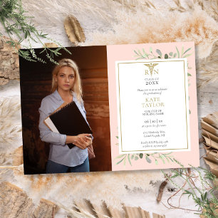 Invitation Diplôme d'infirmière en soins généraux Foliage Ros