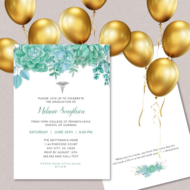 Invitation Diplôme d'infirmière ou cérémonie d'épinglage de l (Créateur téléchargé)