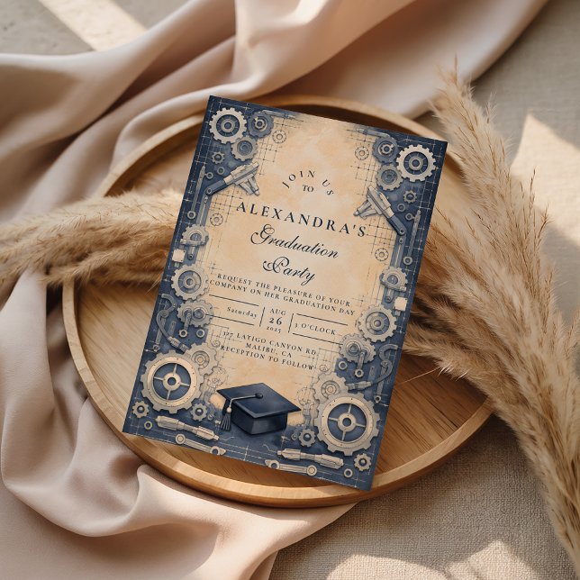 Invitation Diplôme d'Ingénieur Mécanique (Créateur téléchargé)