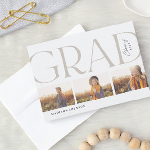 Invitation Diplôme en typographie latérale 2022 3 Photo Party