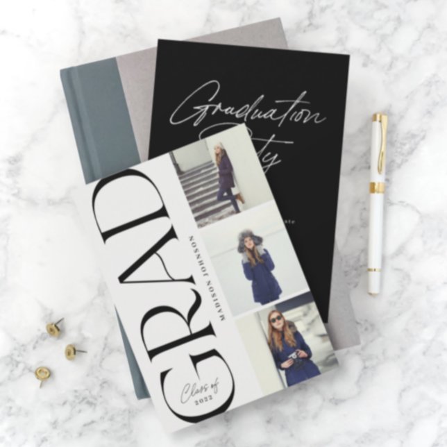 Invitation Diplôme en typographie latérale 2022 3 Photo Party (Créateur téléchargé)