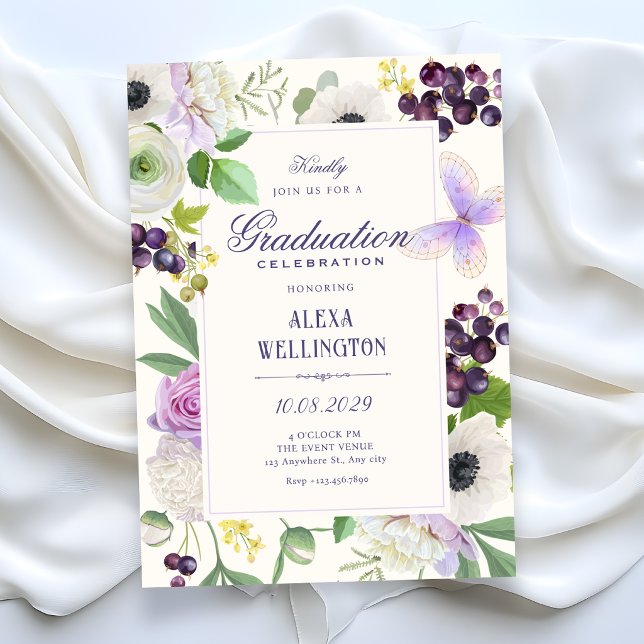 Invitation Diplôme floral esthétique (Créateur téléchargé)