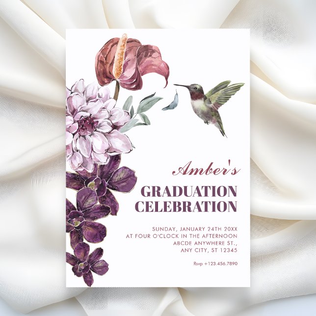 Invitation Diplôme floral rustique (Créateur téléchargé)