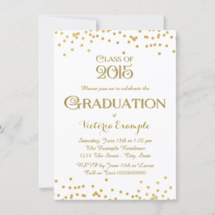 Invitation Diplôme Gold Confetti