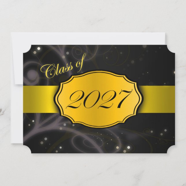 Invitation Diplôme Jaune et Noir 2027 (Devant)