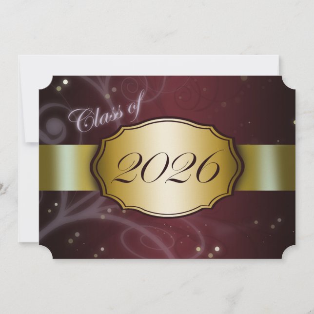 Invitation Diplôme Marron et Or 2026 (Devant)