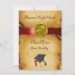 INVITATION DIPLÔME MODÈLE PHOTO GOLD OWL