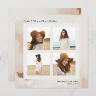 Invitation Diplôme moderne de collage photo abstrait minimal