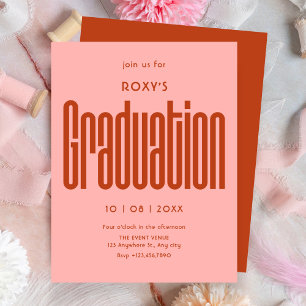 Invitation Diplôme moderne rétro