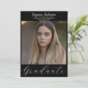 Invitation Diplômé moderne tendance photo Graduate