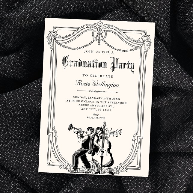 Invitation Diplôme musical vintage (Créateur téléchargé)