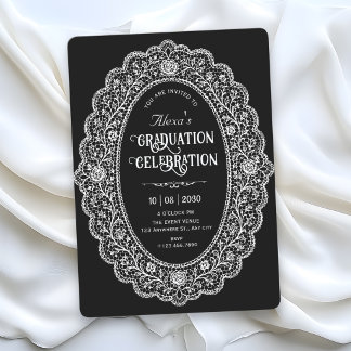 Invitation Diplôme noir élégant