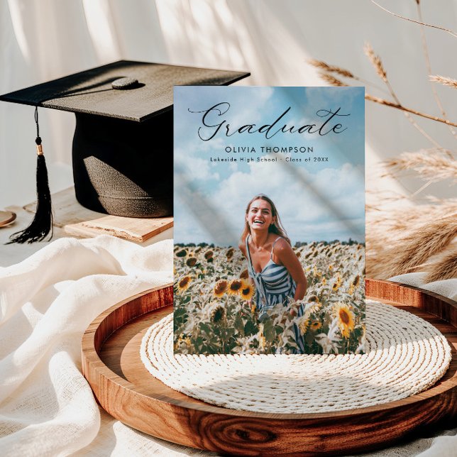 Invitation Diplôme photo de script féminin moderne (Créateur téléchargé)