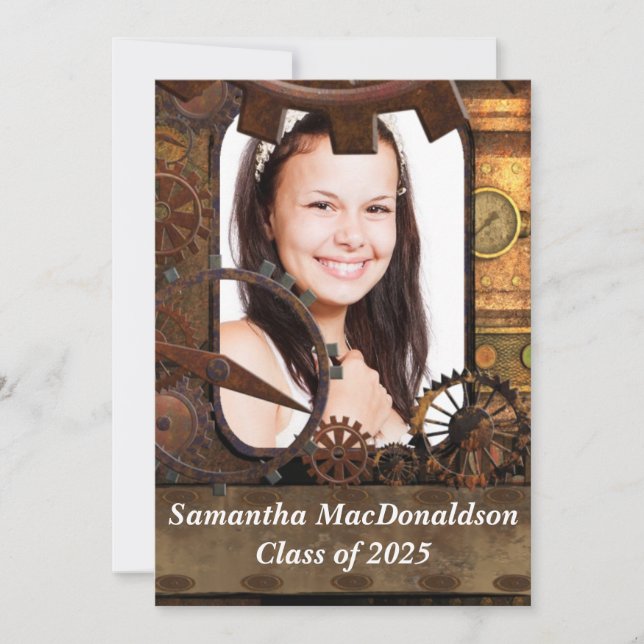 Invitation Diplôme photo mécanique (Devant)