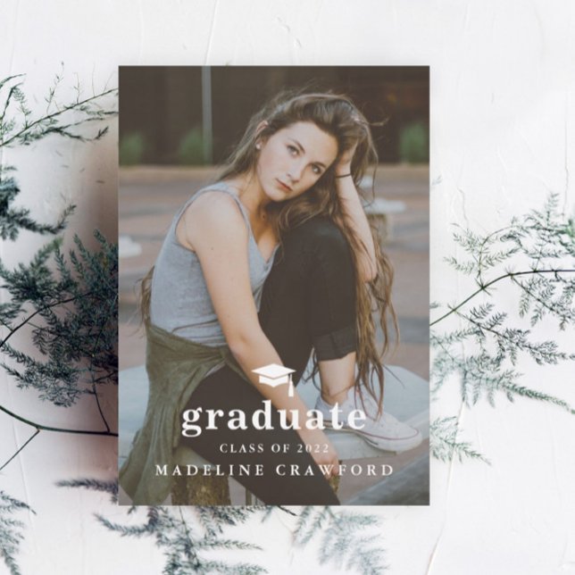 Invitation Diplôme photo simple Casquette (Créateur téléchargé)